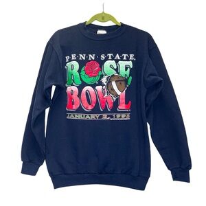 Vintage Penn State Crewneck Sweatshirt Size Large Navy Rose Bowl January 2, 1995